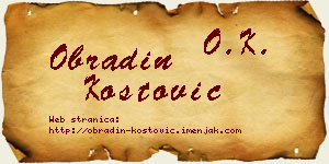 Obradin Kostović vizit kartica